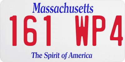 MA license plate 161WP4