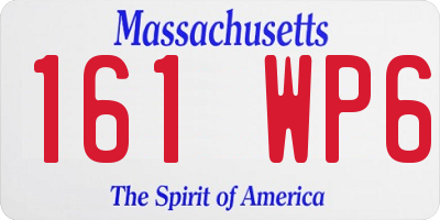 MA license plate 161WP6