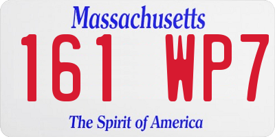MA license plate 161WP7