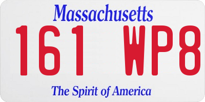 MA license plate 161WP8