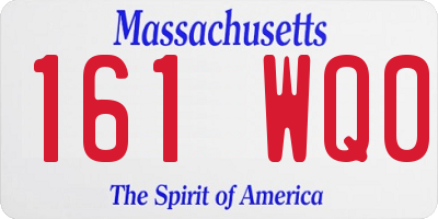 MA license plate 161WQ0