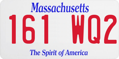 MA license plate 161WQ2