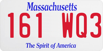 MA license plate 161WQ3