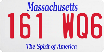 MA license plate 161WQ6