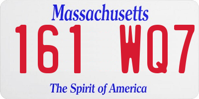 MA license plate 161WQ7