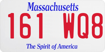 MA license plate 161WQ8