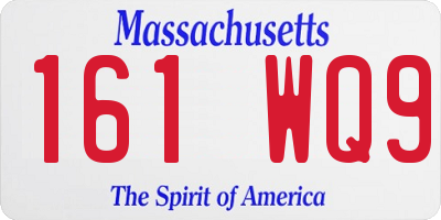 MA license plate 161WQ9