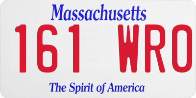 MA license plate 161WR0