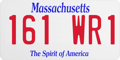 MA license plate 161WR1