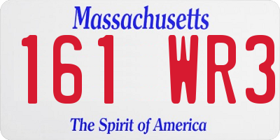 MA license plate 161WR3