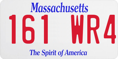 MA license plate 161WR4