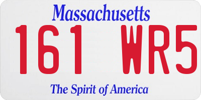 MA license plate 161WR5