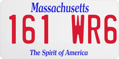 MA license plate 161WR6