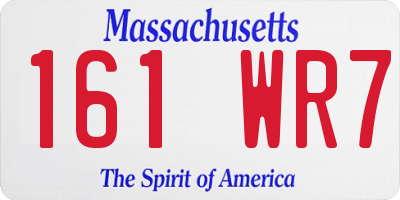 MA license plate 161WR7