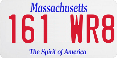MA license plate 161WR8