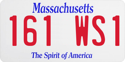 MA license plate 161WS1