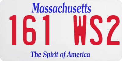 MA license plate 161WS2