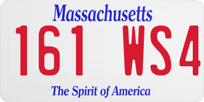 MA license plate 161WS4
