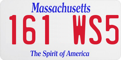 MA license plate 161WS5