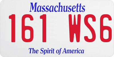 MA license plate 161WS6