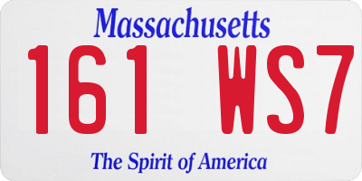 MA license plate 161WS7