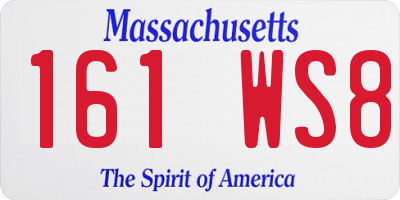 MA license plate 161WS8