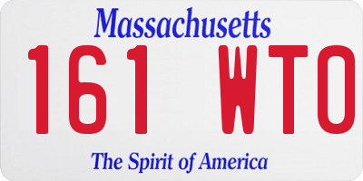 MA license plate 161WT0