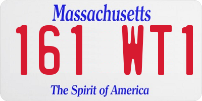 MA license plate 161WT1