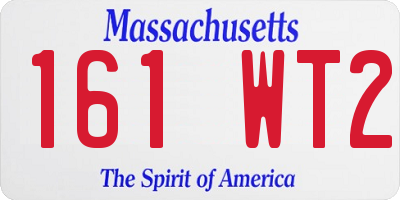MA license plate 161WT2