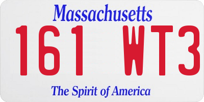 MA license plate 161WT3