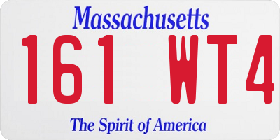 MA license plate 161WT4