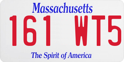 MA license plate 161WT5