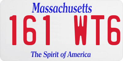 MA license plate 161WT6