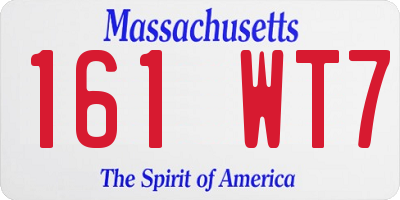 MA license plate 161WT7