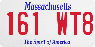 MA license plate 161WT8