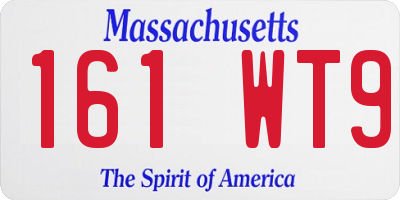 MA license plate 161WT9
