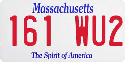 MA license plate 161WU2