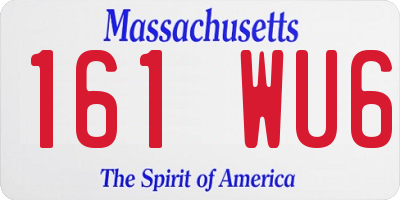 MA license plate 161WU6