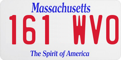 MA license plate 161WV0