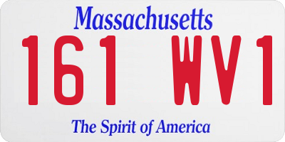 MA license plate 161WV1