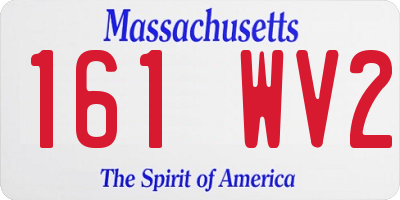 MA license plate 161WV2