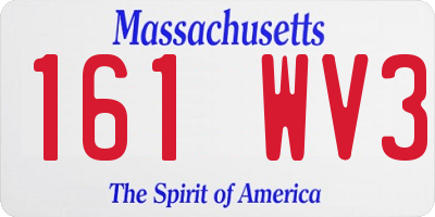 MA license plate 161WV3