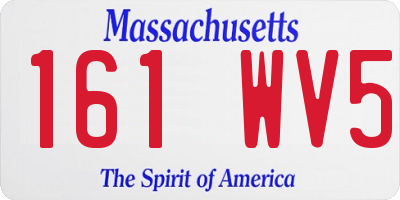MA license plate 161WV5