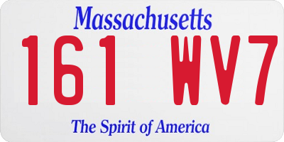 MA license plate 161WV7