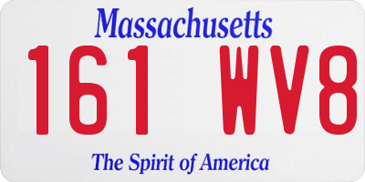 MA license plate 161WV8