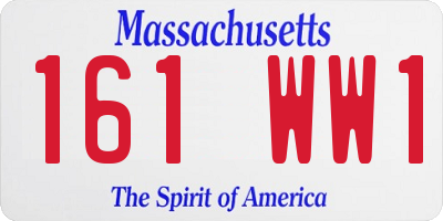 MA license plate 161WW1