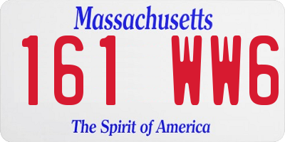 MA license plate 161WW6