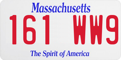 MA license plate 161WW9