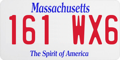 MA license plate 161WX6