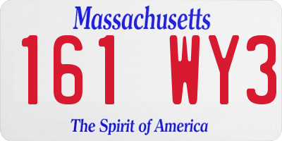 MA license plate 161WY3